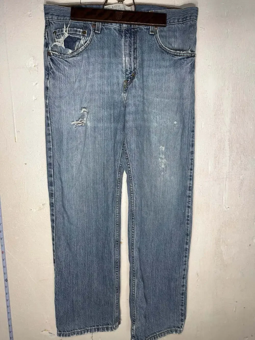 Levi's 559 Relaxed Straight Distressed Blue Jeans Men's 32x30